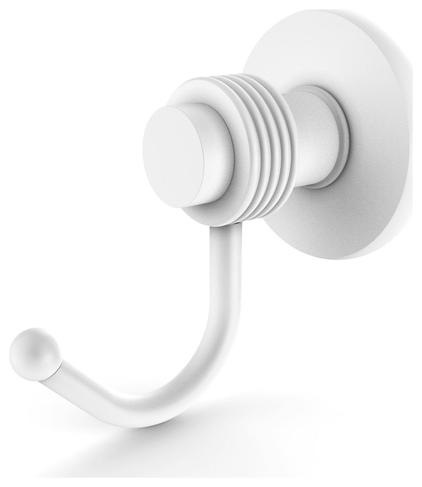 Mercury Robe Hook with Groovy Accents, Matte White