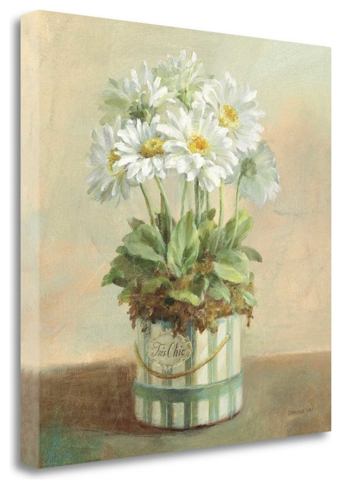 "Tres Chic Daisies" By Danhui Nai, Giclee Print on Gallery Wrap Canvas