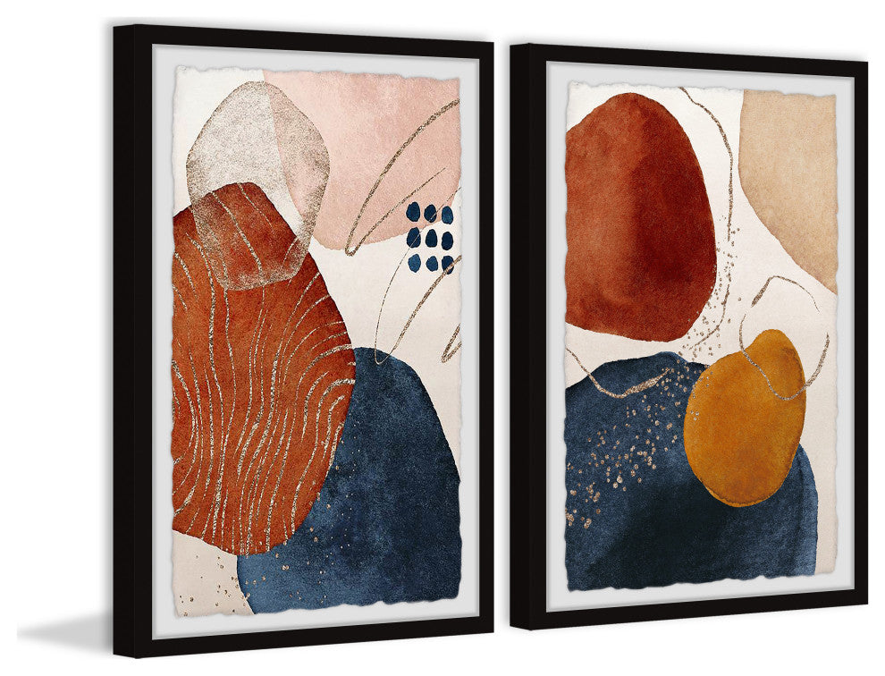 Burning Stones Diptych, 2-Piece Set, 20x30 Panels