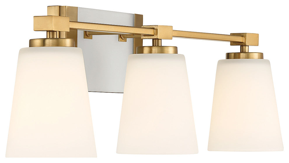 Darby 3-Light Bathroom Vanity Light, Warm Brass