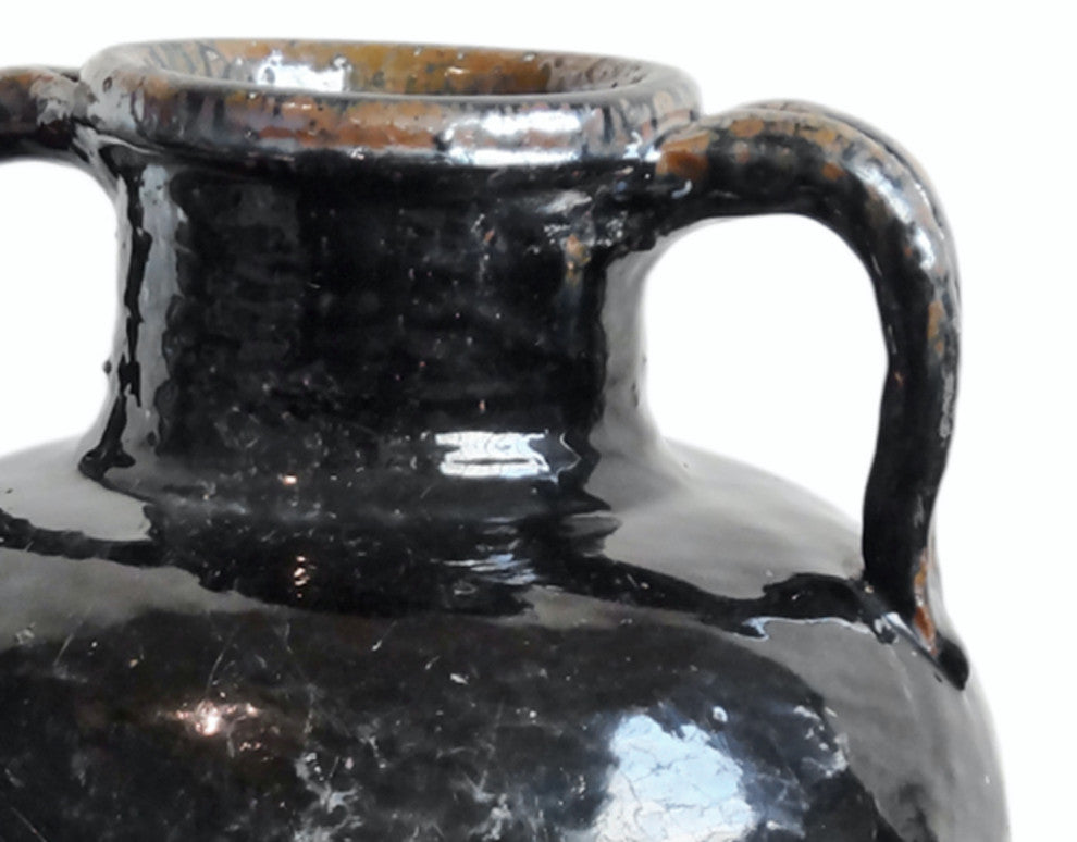 Consigned Black Ceramic Wine Jug
