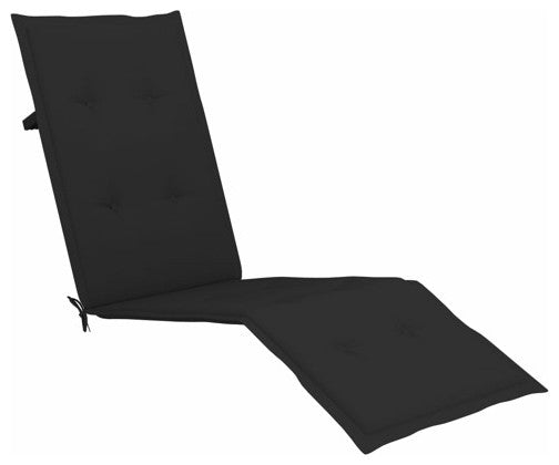 vidaXL Solid Acacia Wood Patio Deck Chair with Footrest and Cushion Garden