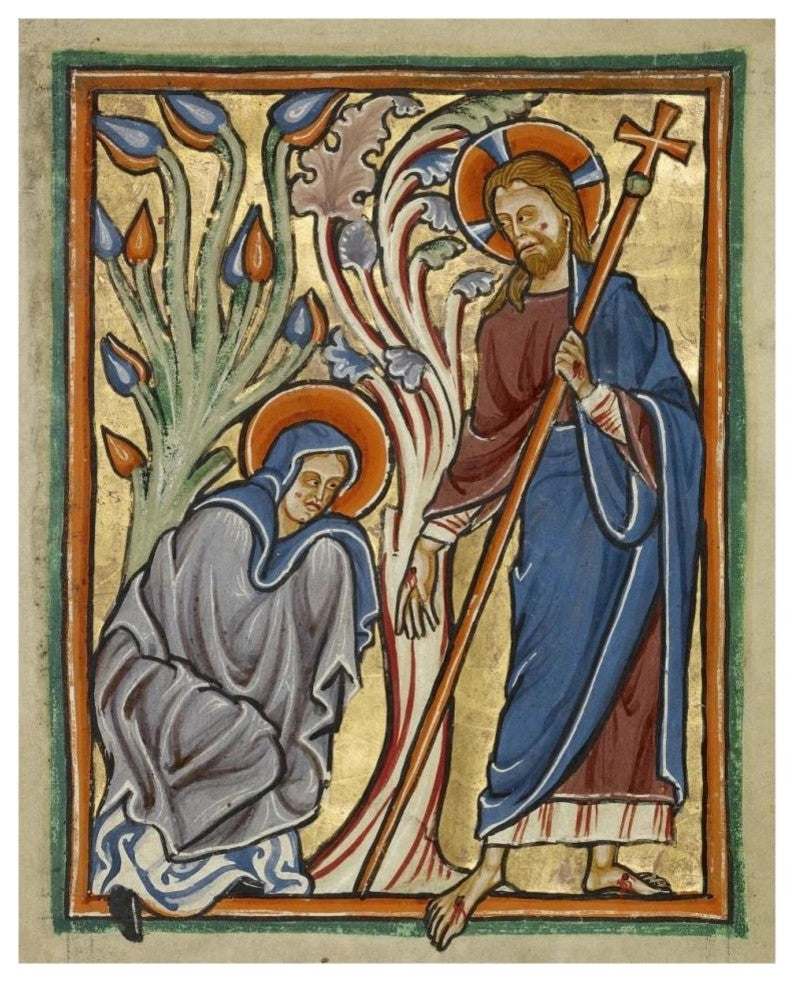 "Noli me Tangere" Print 12th Century English Illuminator, 30"x37"