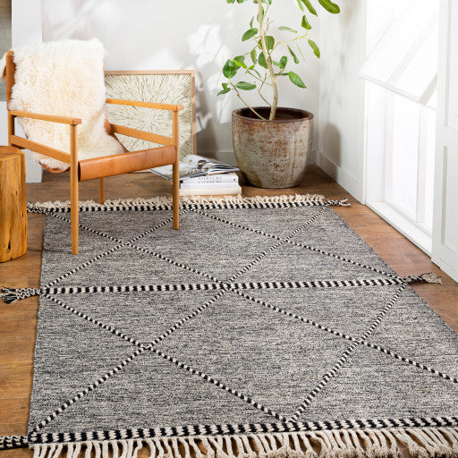 Surya Zanafi ZNF-2301 3'x5' Rug, Black/Cream