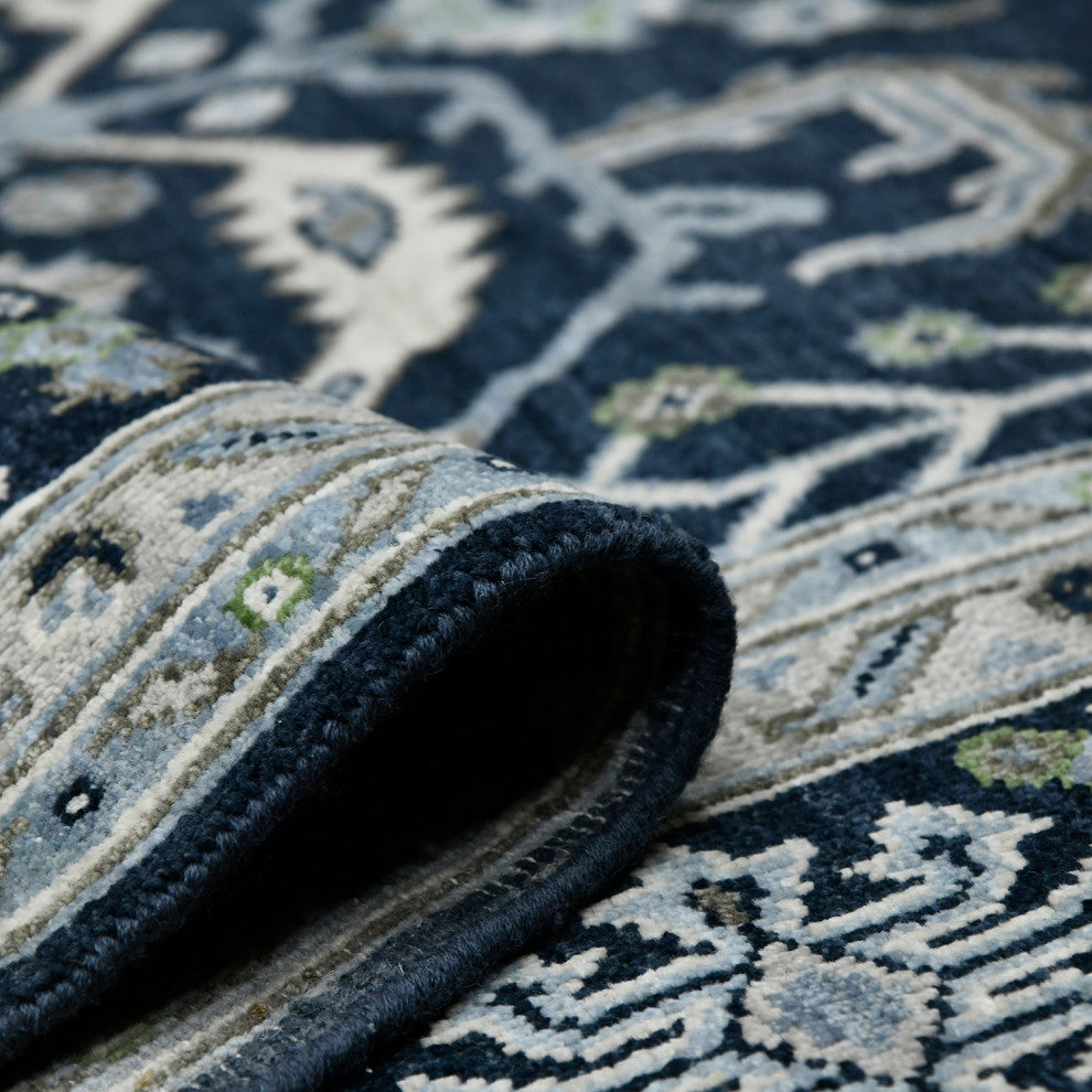 Bristol Harrow Area Rug, Blue, 12' x 15', Bordered