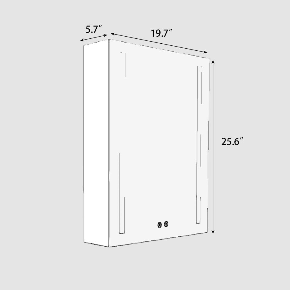 Surface Mount Bath Medicine Cabinet, Mirror and Shelves, 20"