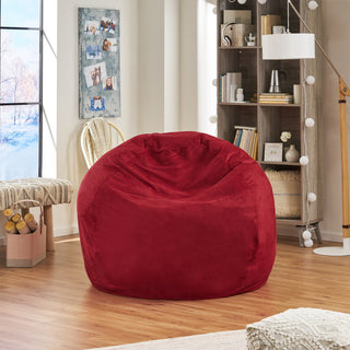 GDF Studio Waldo Faux Suede 5 Foot Bean Bag, Red