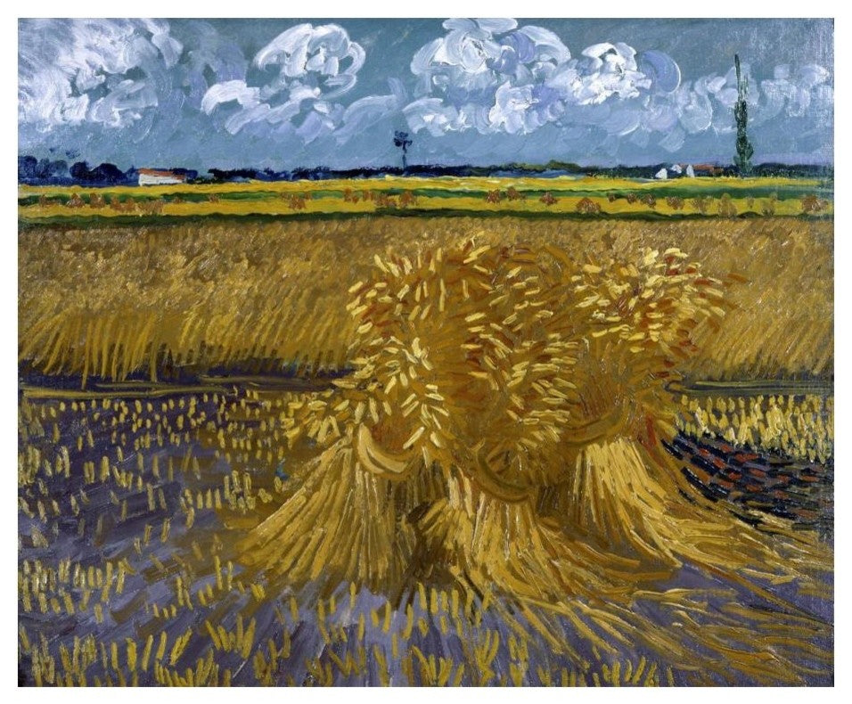 "Wheat Field with Sheaves" Digital Paper Print by Vincent Van Gogh, 24"x20"