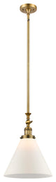 X-Large Cone 1-Light Mini Pendant, Brushed Brass, Matte White