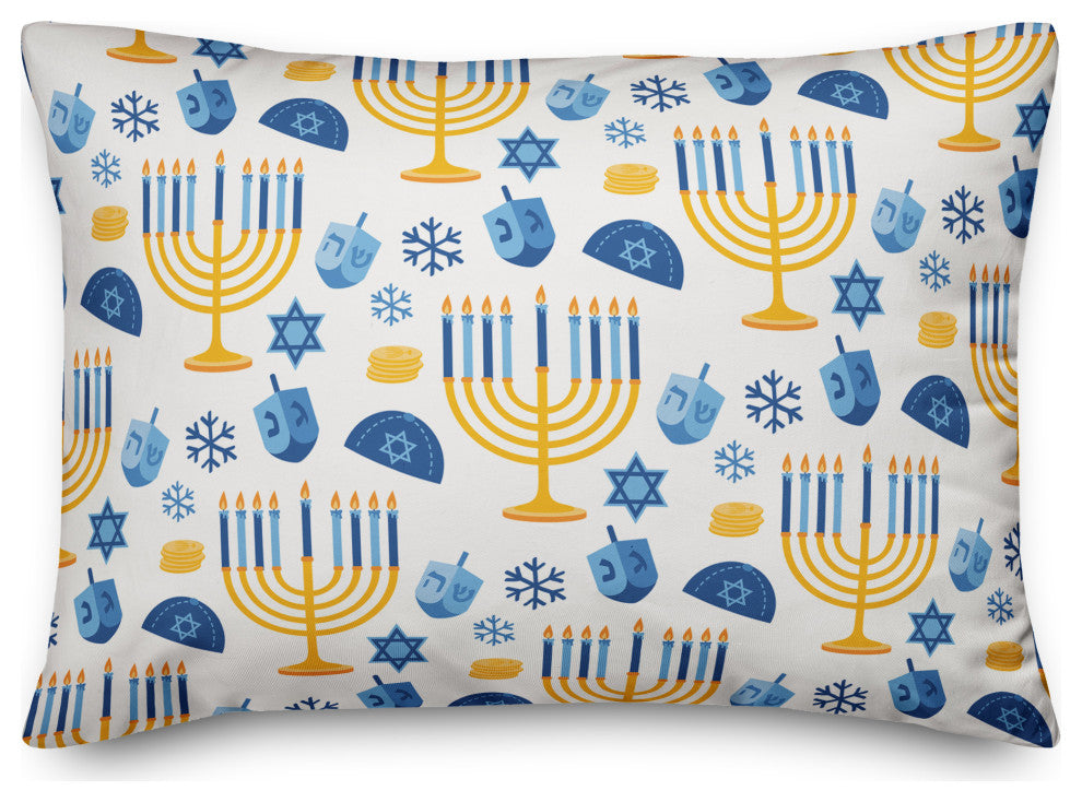 Hanukkah Pattern 14"x20" Throw Pillow