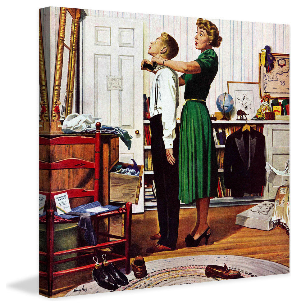 "Readying for First Date" Print on Canvas by George Hughes