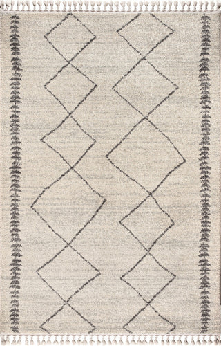 Zaina Moroccan Beni Souk Area Rug, Cream/Gray, 4 X 6