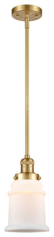 Canton 1 Light Mini Pendant, Satin Gold, Matte White