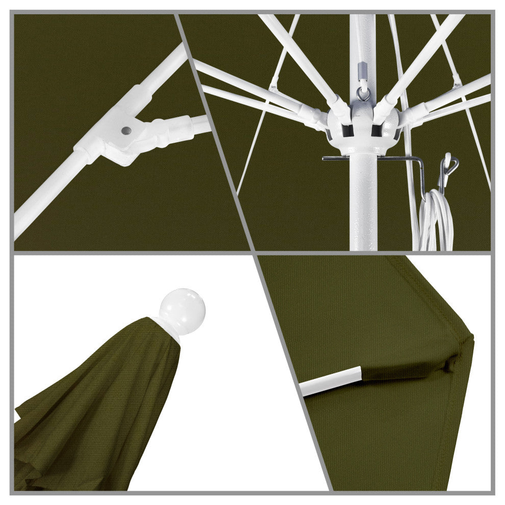 11' Fiberglass Umbrella White, Pacifica, Palm, 11'