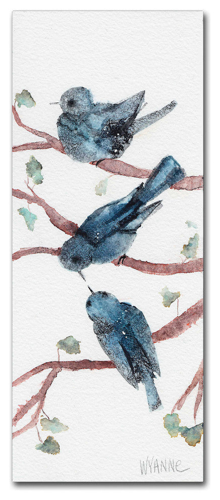 Wyanne 'Three Birdies' Canvas Art, 24"x10"