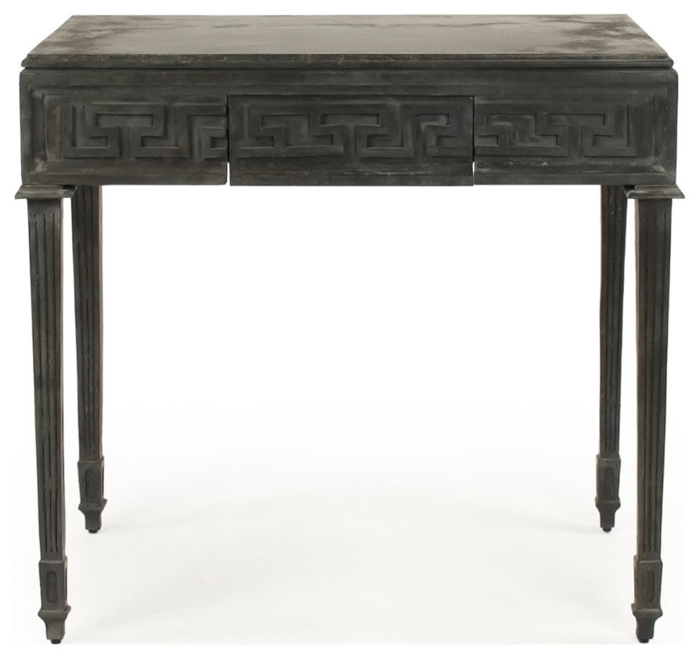 Dash Metal Table, Distressed Dark Gray
