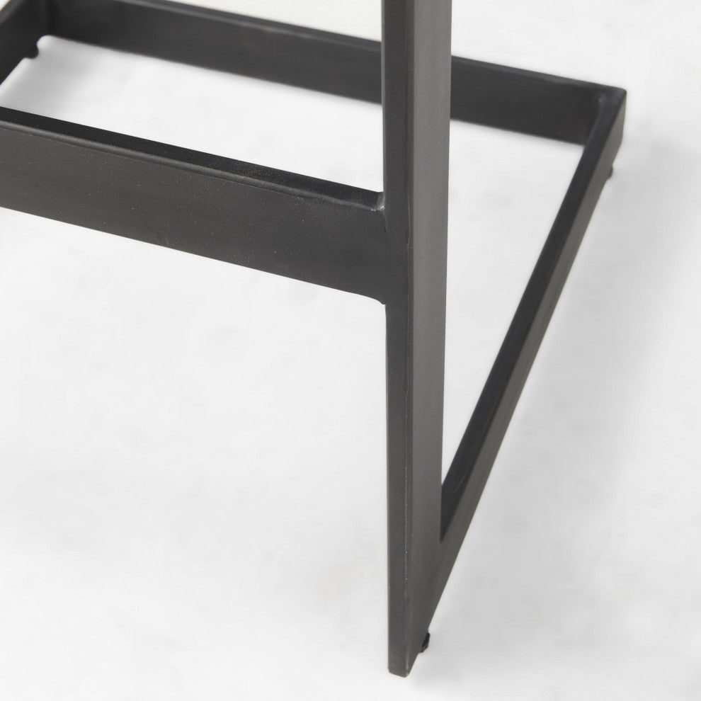 30" Black Cheeky Wood and Metal Bar Stool
