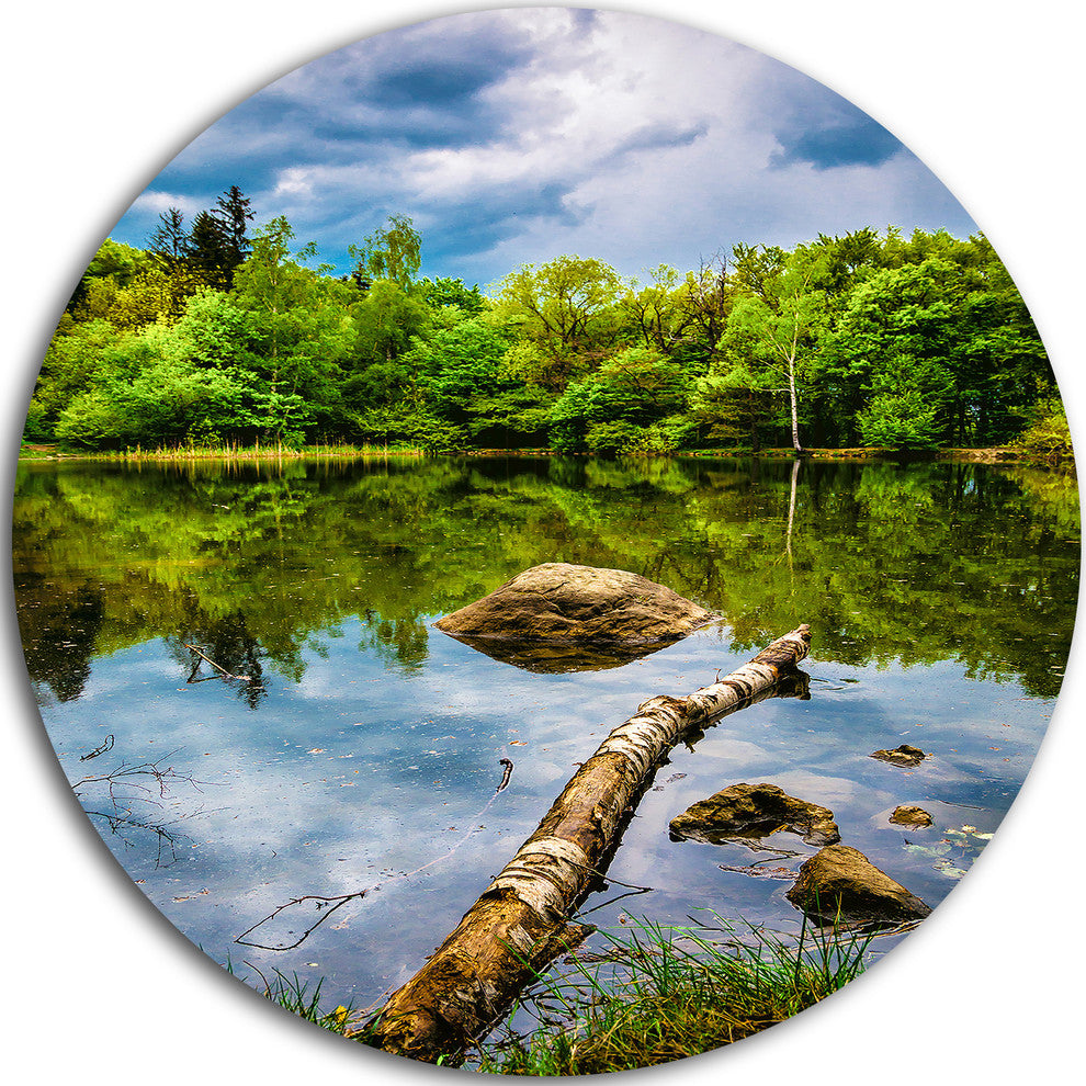 Boyana Lake In Sofia Bulgaria, Landscape Large Disc Metal Wall Art, 11"