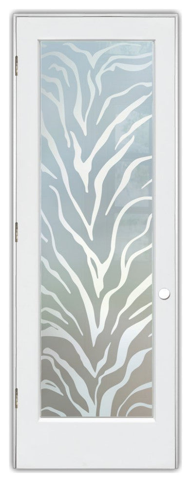 Interior Prehung Door or Interior Slab Door - Tiger Stripes - Primed - 30" x...
