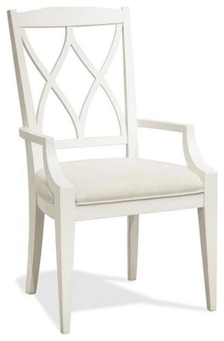 Riverside Furniture Myra XX-Back Wood Dining Arm Chair in Paperwhite