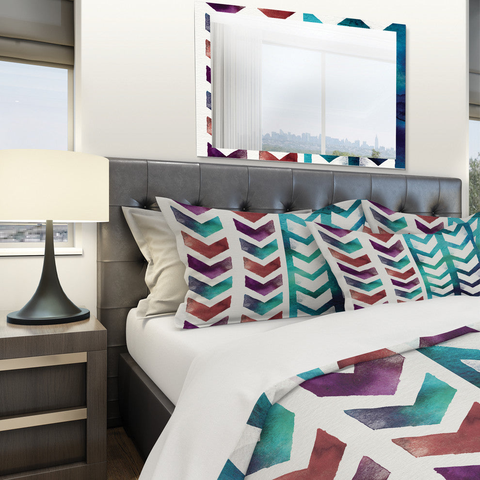 Pattern of Red and Blue Arrows Duvet Cover Set, Twin