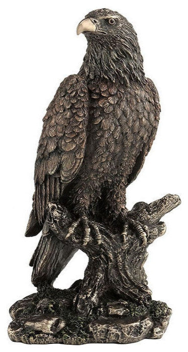 Bald Eagle On Branch Statue Sculpture By Veronese Designs