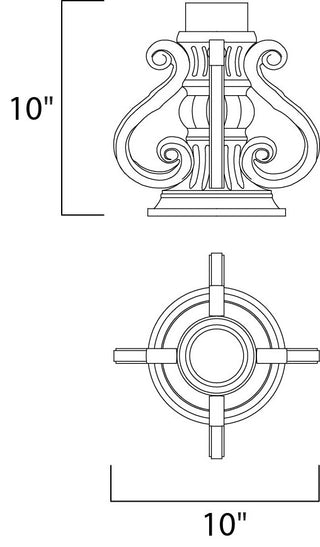 Maxim Lighting Pier Mount Oriental Bronze - 2004OB