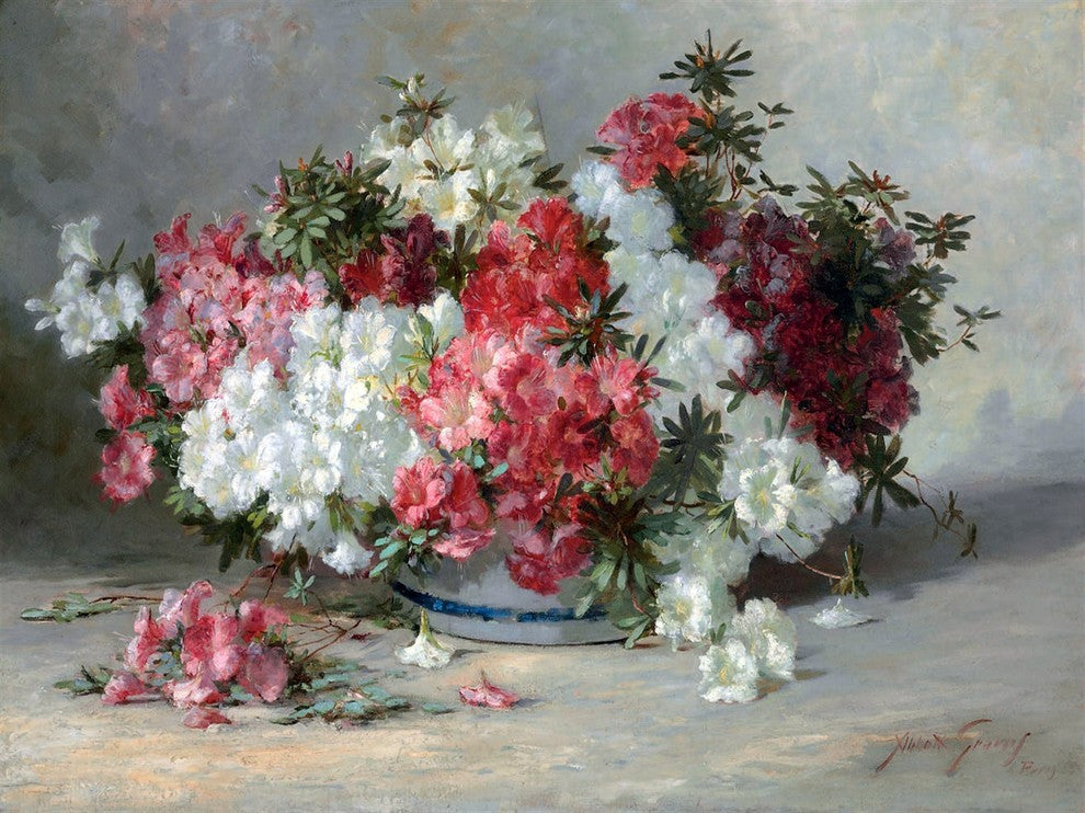 Tile Mural Still Azaleas By Abbott Fuller Graves, 6"x8", Matte