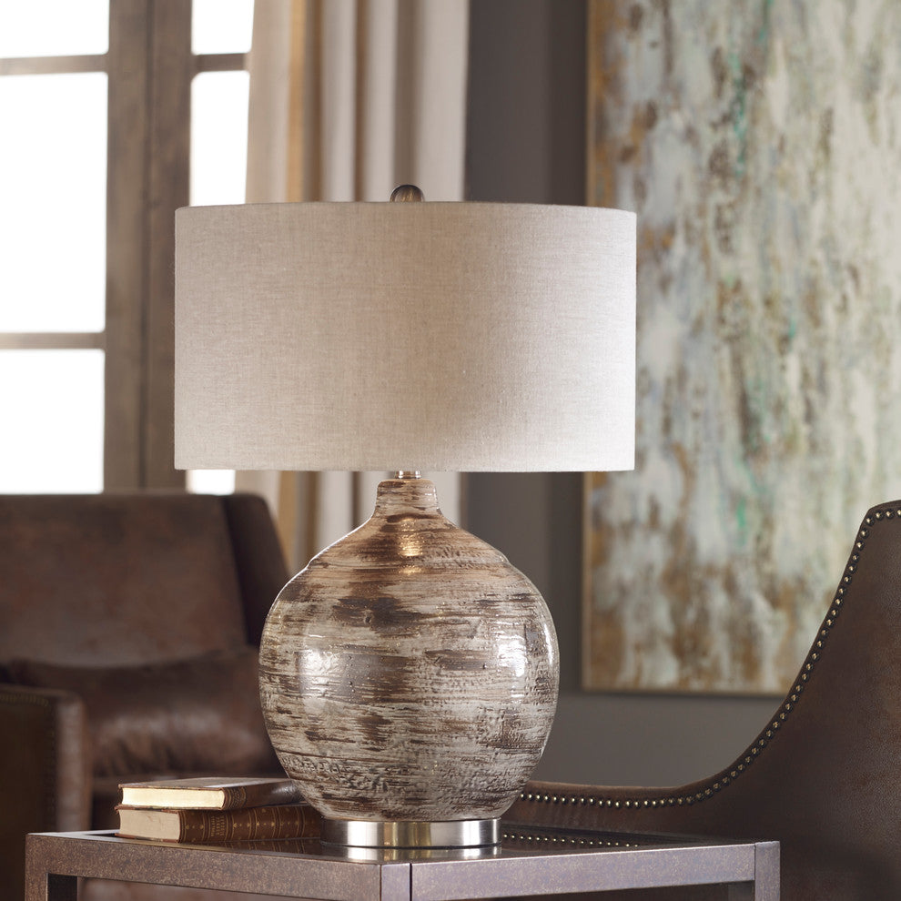 Tamula Distressed Ivory Table Lamp
