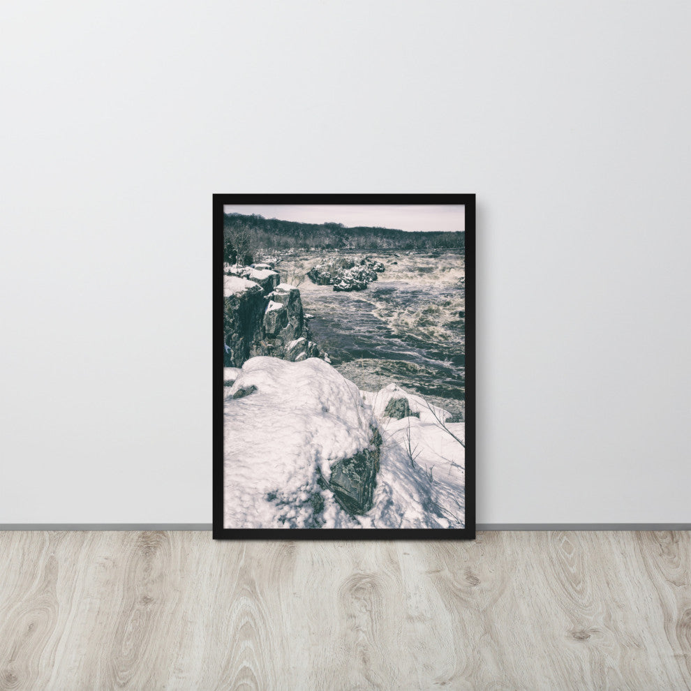 Great Falls Vintage Rural Landscape Framed Photo Paper Wall Art Prints, Black, 18" X 24"
