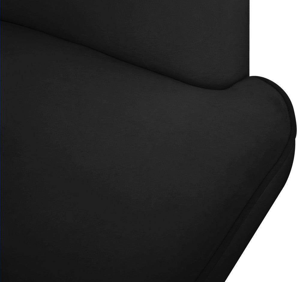 Rays Velvet Upholstered Accent Chair, Black