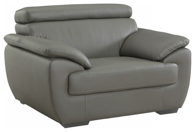 69x38x32to 39 Modern Gray Leather Sofa And Loveseat