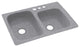 Swan 33x22x9 Solid Surface Kitchen Sink, 3-Hole, Gray Granite