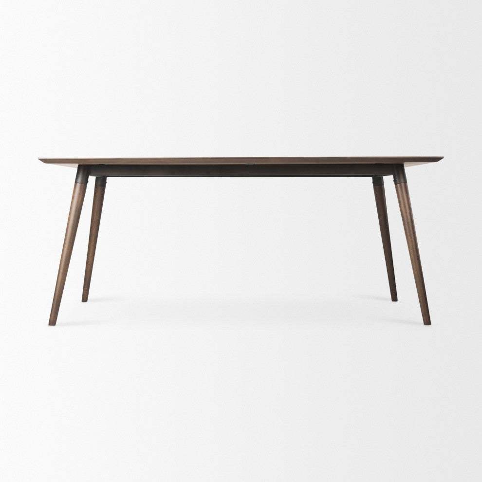 Nicholas II 72x39 Brown Solid Wood Top Metal/Wood Leg Dining Table