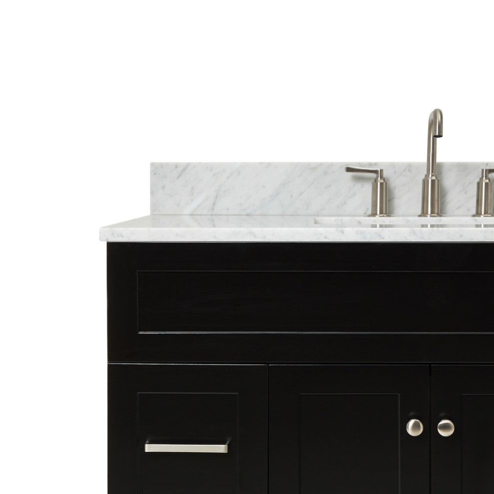 Ariel Hamlet 43" Rectangle Sink Bath Vanity, 0.75" Carrara Marble