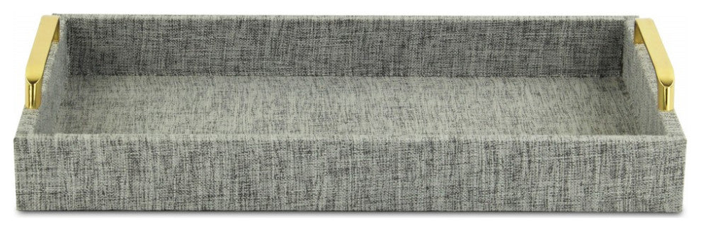 Gray Linen and Wooden Tray