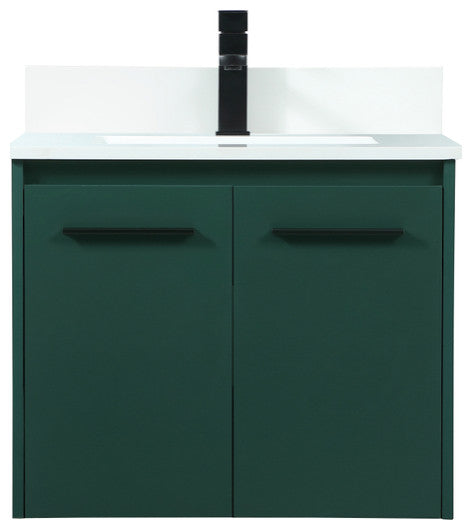 Home Living 24" Single Bathroom Vanity, Green With Backsplash