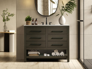 Home Living 42" Single Bathroom Vanity, Mocha Brown