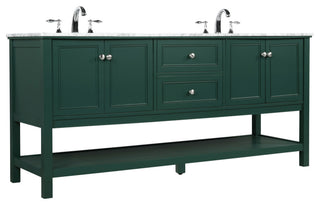 Home Living 72" Double Bathroom Vanity, Green