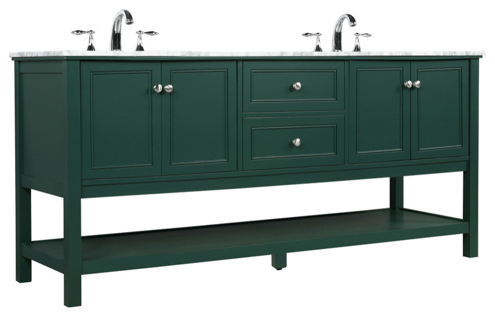 Home Living 72" Double Bathroom Vanity, Green