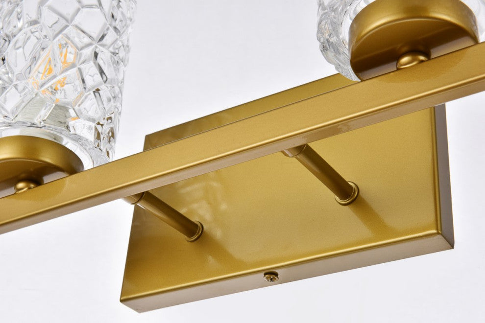 Conor 4-Light Bath Sconce, Brass With Clear Shade