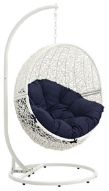 Modway Hide Outdoor Patio Swing Chair With Stand, White Navy