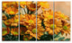 Bright Yellow Flowers in Garden, Floral Canvas Art Print, 48"x28", 4 Panels