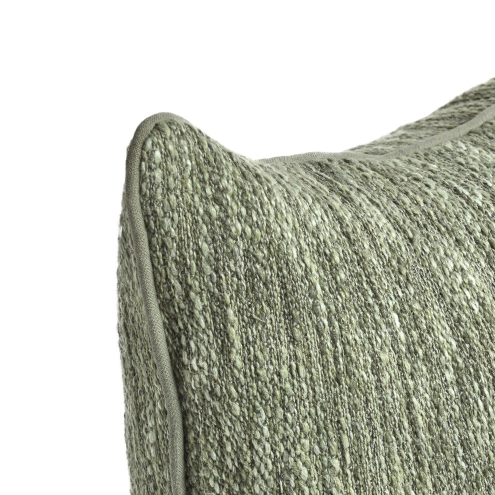 Sharma Cotton Blend Throw Pillow by Kosas Home, Cedar Green, 22x22