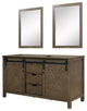 Marsyas 60" Double Vanity, No Top and 24" Mirrors, Rustic Brown