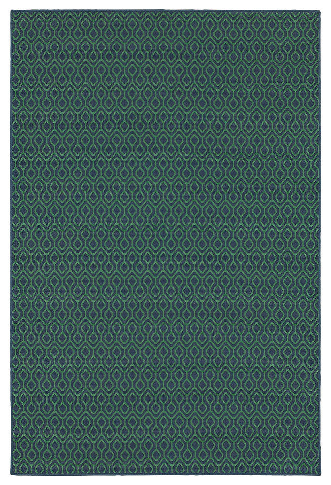Meridian 1634Q, Navy/Green, 5'3"x7'6"
