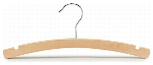12" Children's Arched Wood Dress or Shirt Hanger, Set of 25