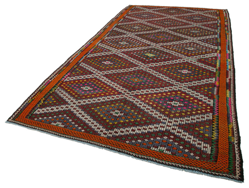 Rug N Carpet - Hand-knotted Turkish 6' 4'' x 11' 11'' Vintage Wool Kilim Rug