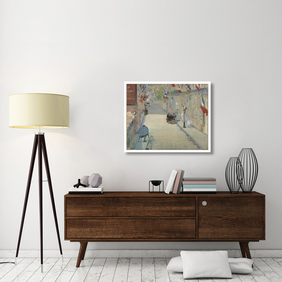 "The Rue Mosnier with Flags" Digital Paper Print by Edouard Manet, 37"x30"