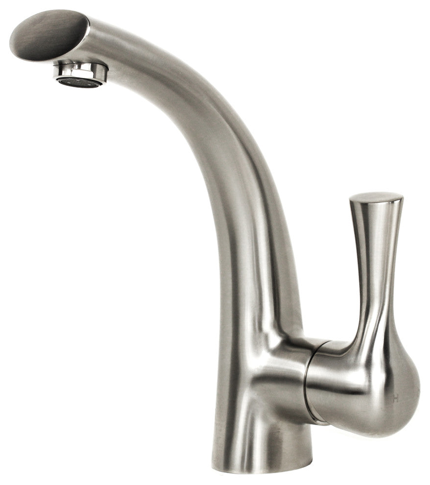 Twist Style Solid Brass Single Hole Bathroom Vanity Faucet, Brushed Nickel
